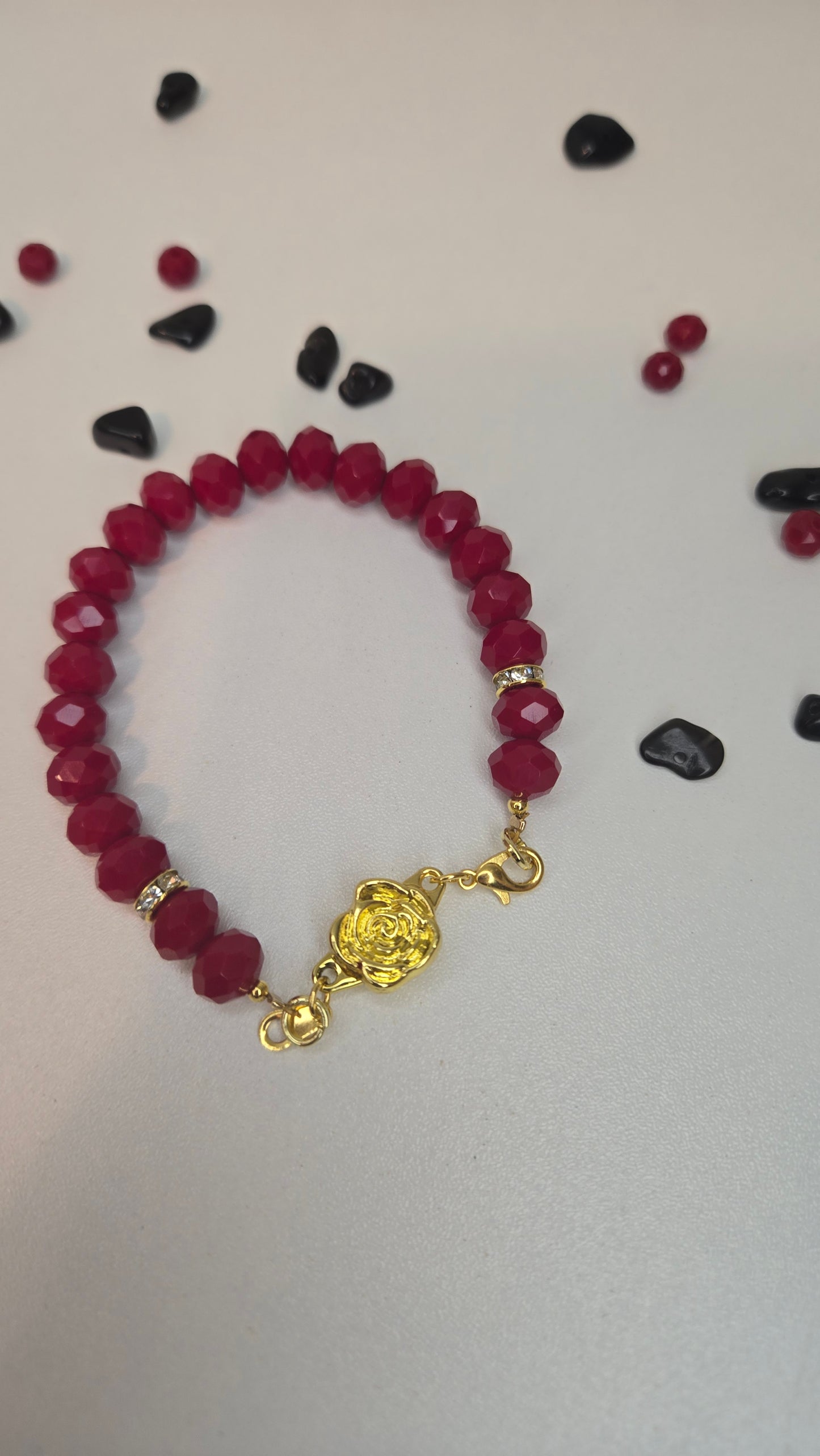Ruby Crystal Magnetic Bracelet