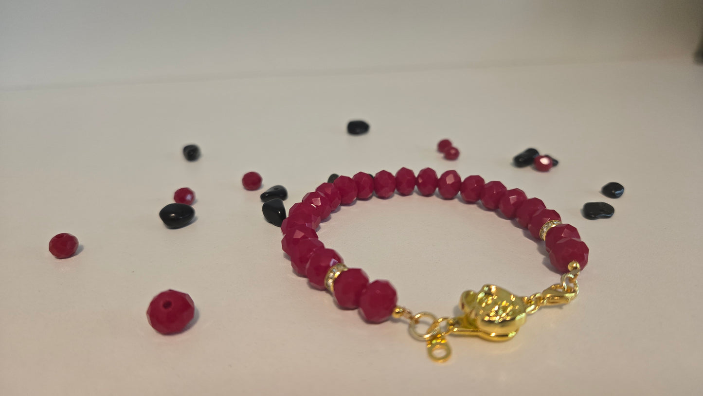 Ruby Crystal Magnetic Bracelet