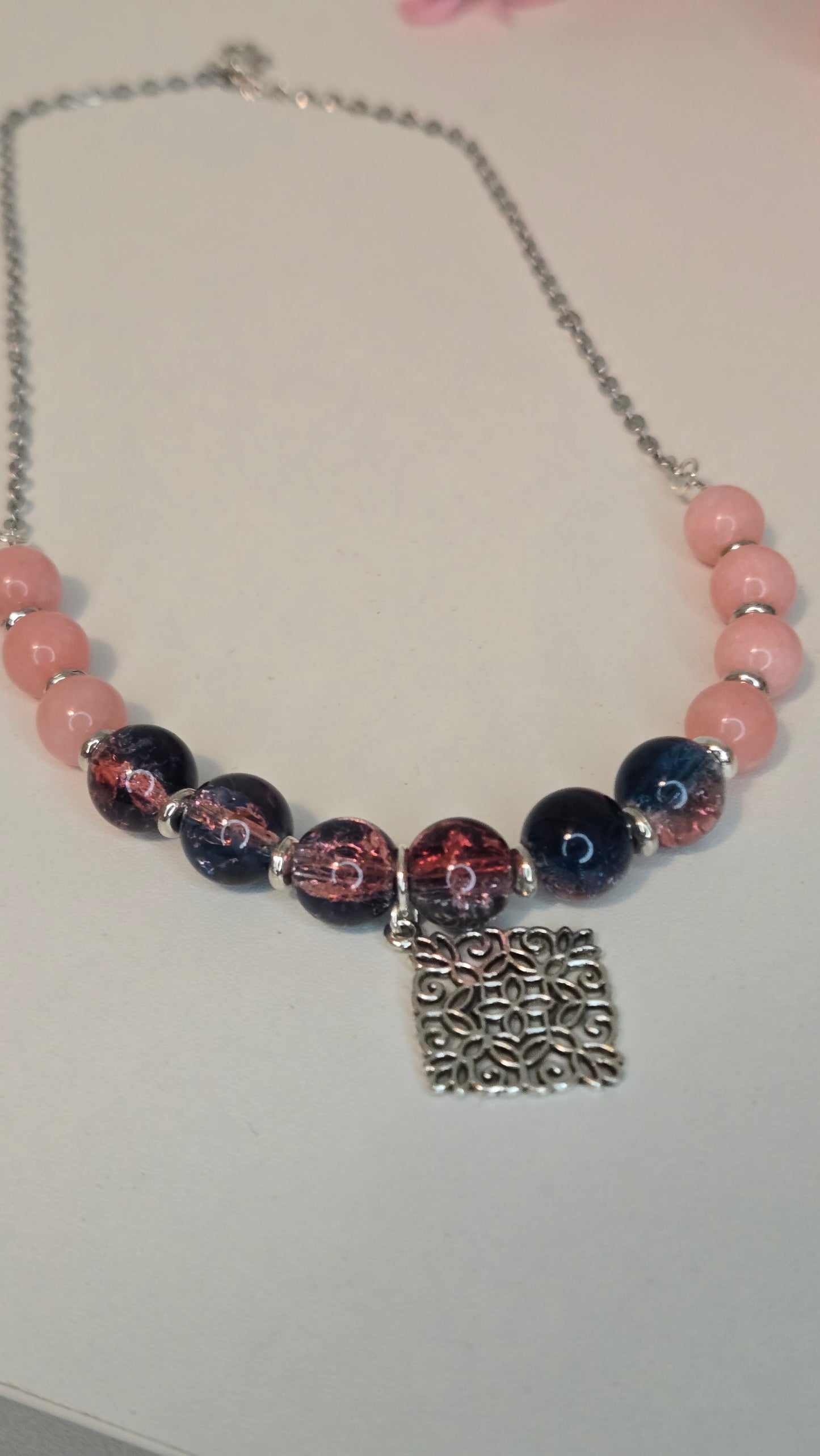 Blush & Midnight Charm Necklace