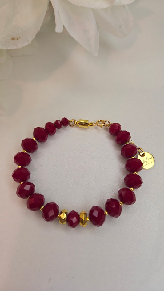 Ruby Glow Crystal Bracelet
