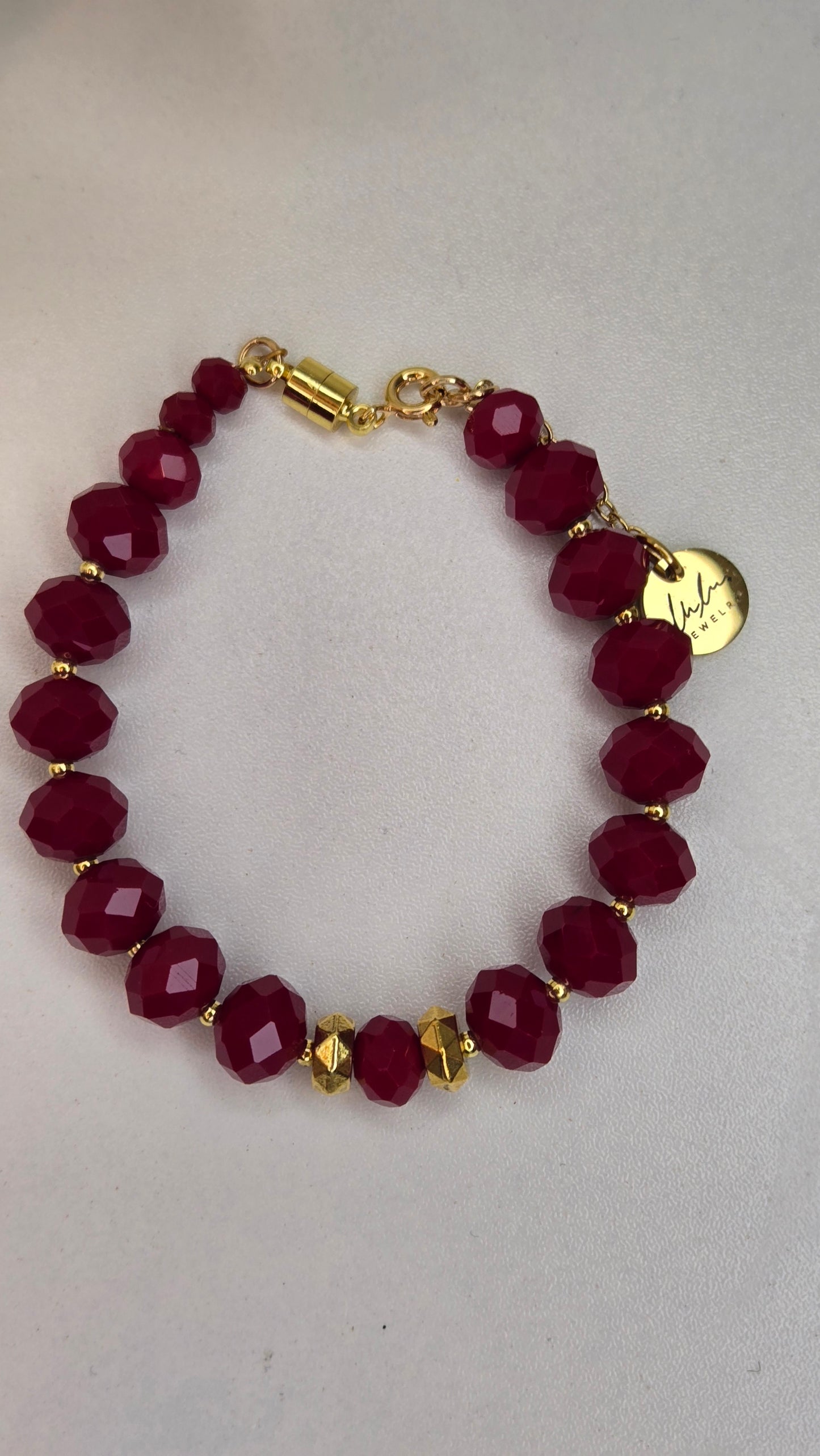 Ruby Glow Crystal Bracelet