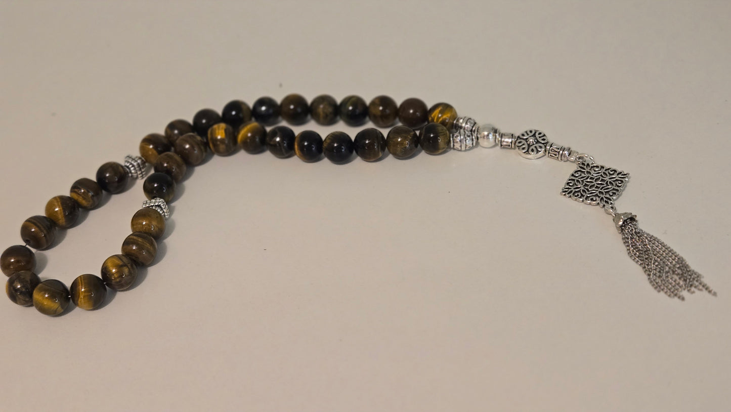 Tiger’s Eye Serenity Prayer Beads