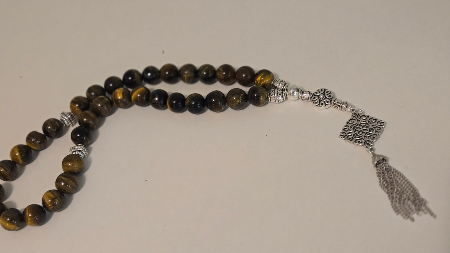 Tiger’s Eye Serenity Prayer Beads