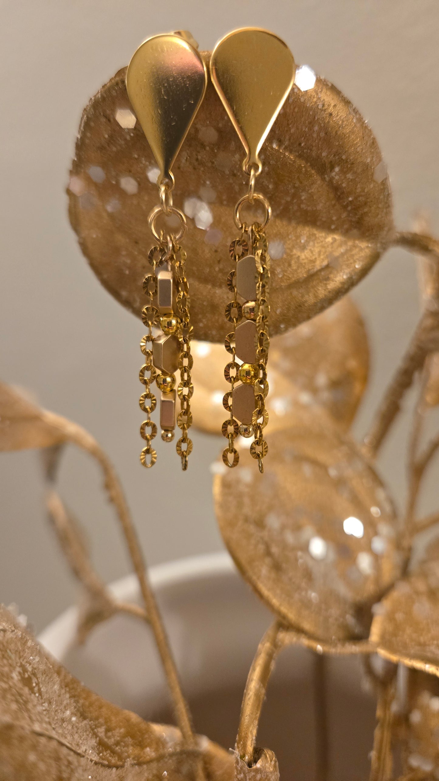 Golden Chain Elegance Earrings