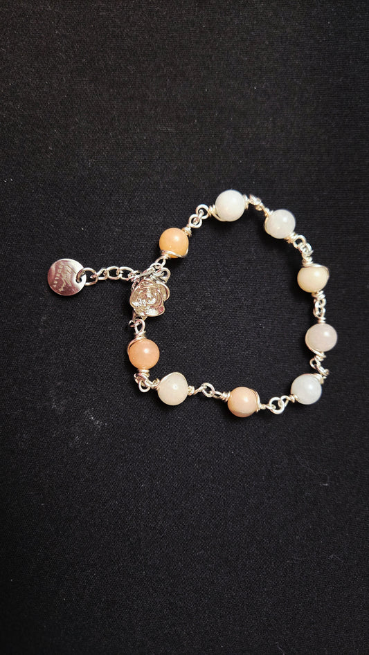Soft Opal Bracelet with natural opal gemstones and a magnetic clasp, view 2