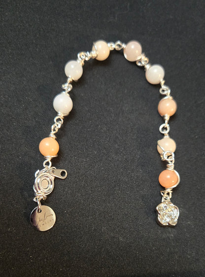 Soft Opal Bracelet with natural opal gemstones and a magnetic clasp, view 3