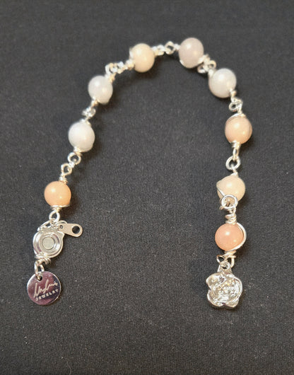 Soft Opal Bracelet with natural opal gemstones and a magnetic clasp, view 5
