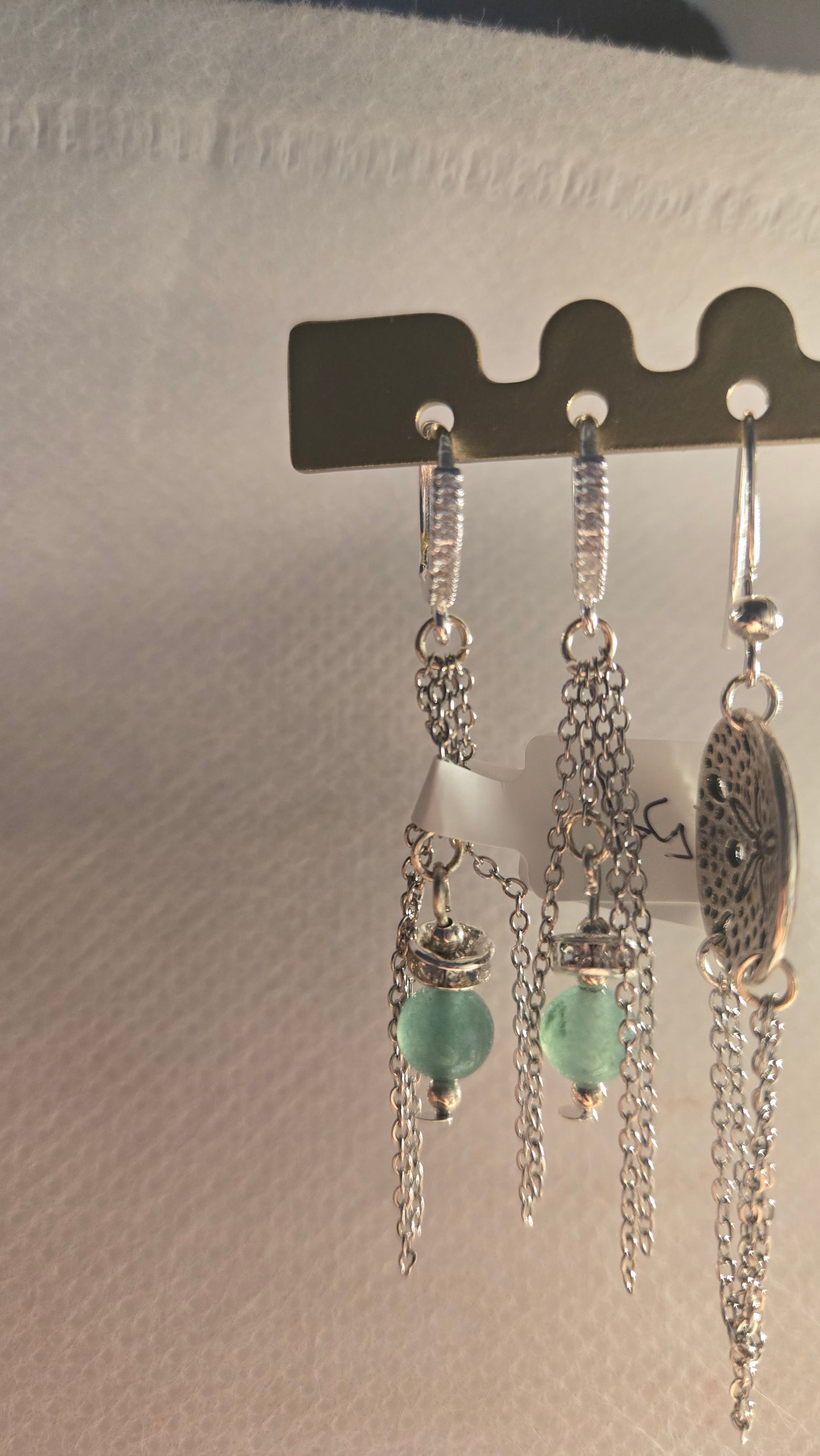 Emerald Chain Drop Earrings