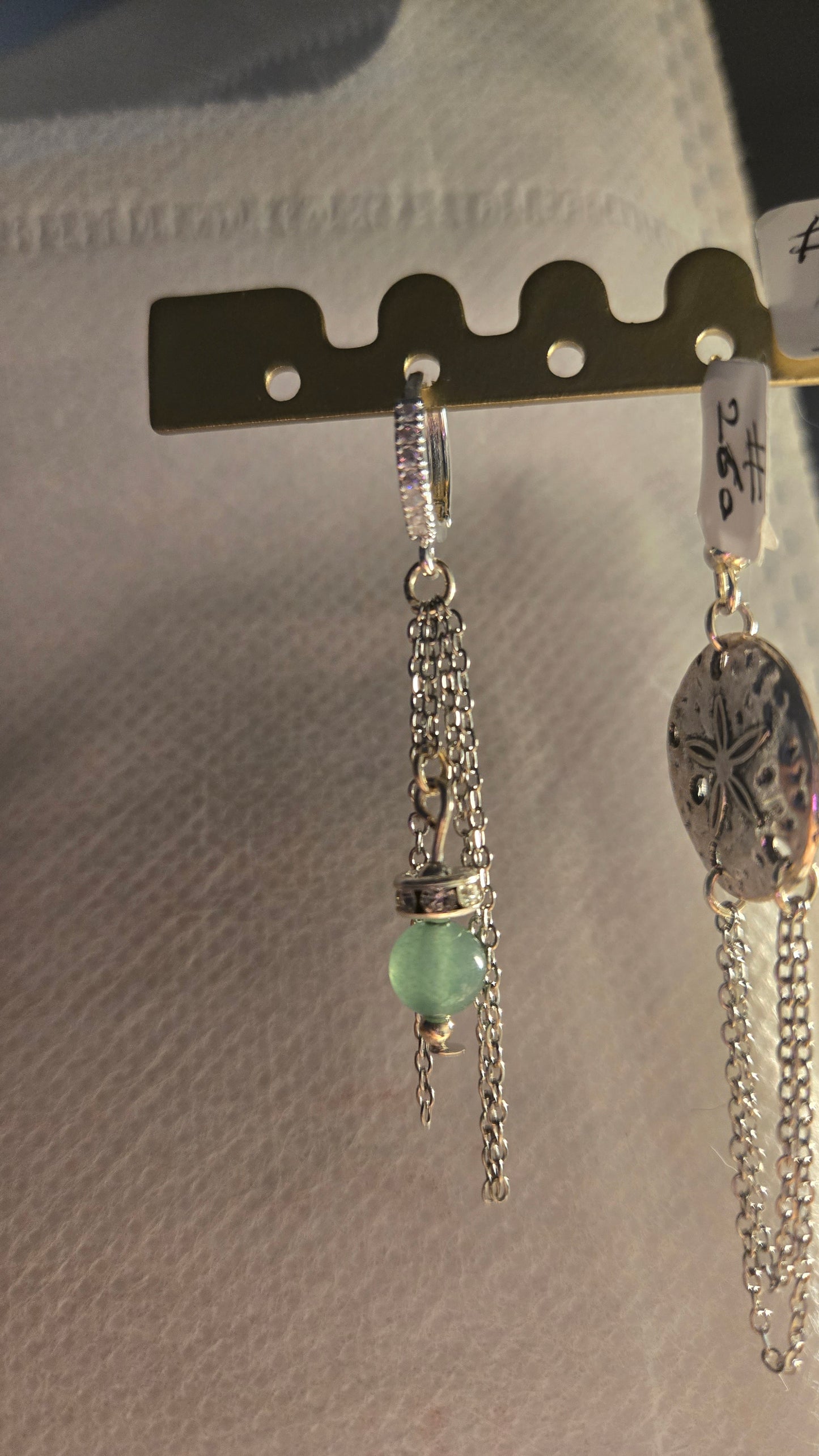 Emerald Chain Drop Earrings