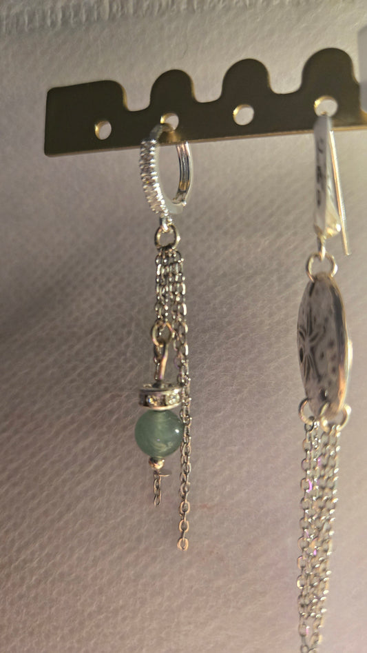 Emerald Chain Drop Earrings