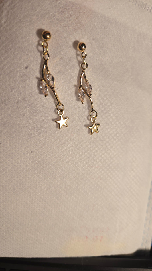 Golden Shooting Star Earrings