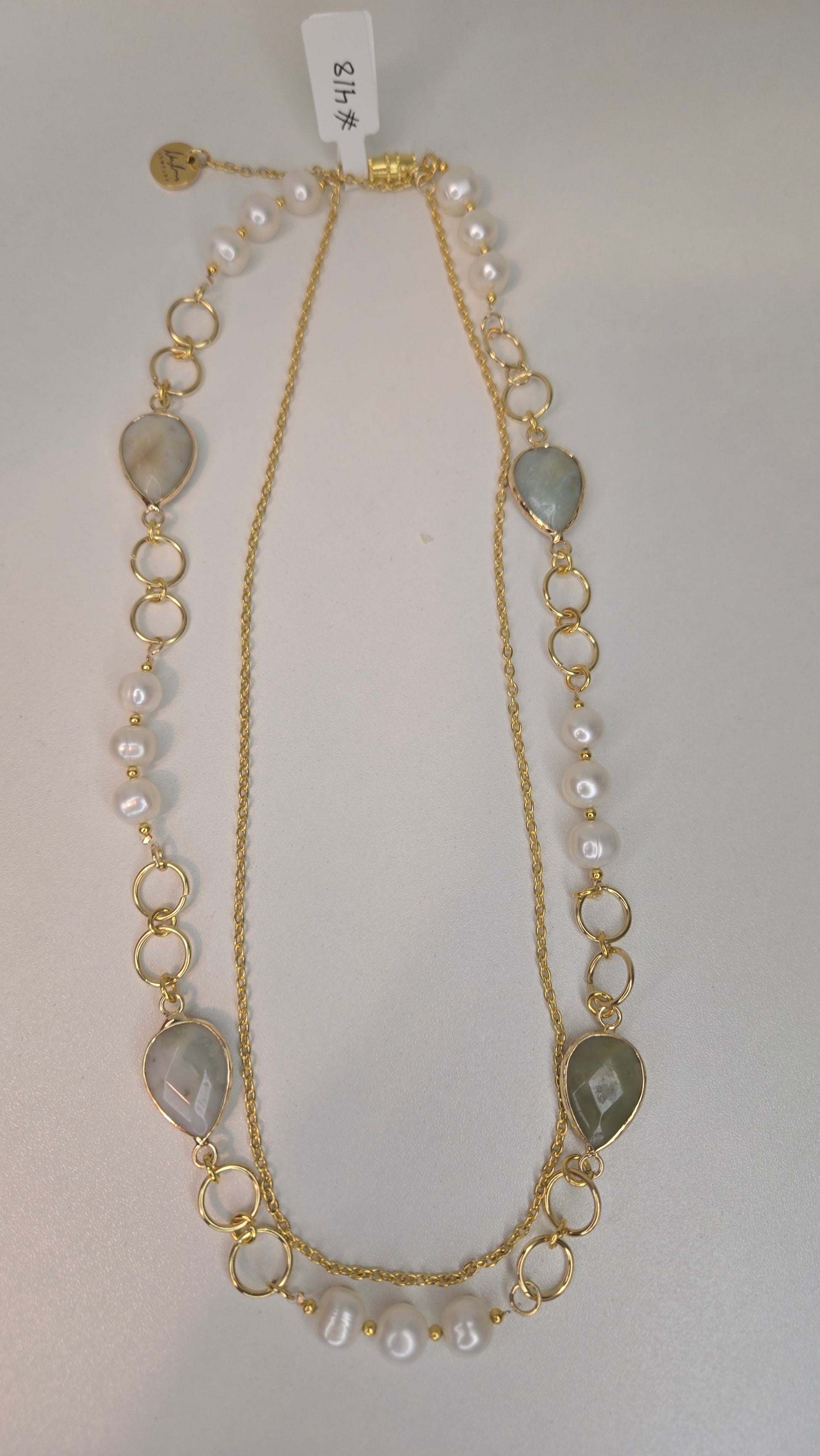 Elegant Pearl Agate Necklace displayed on a soft background