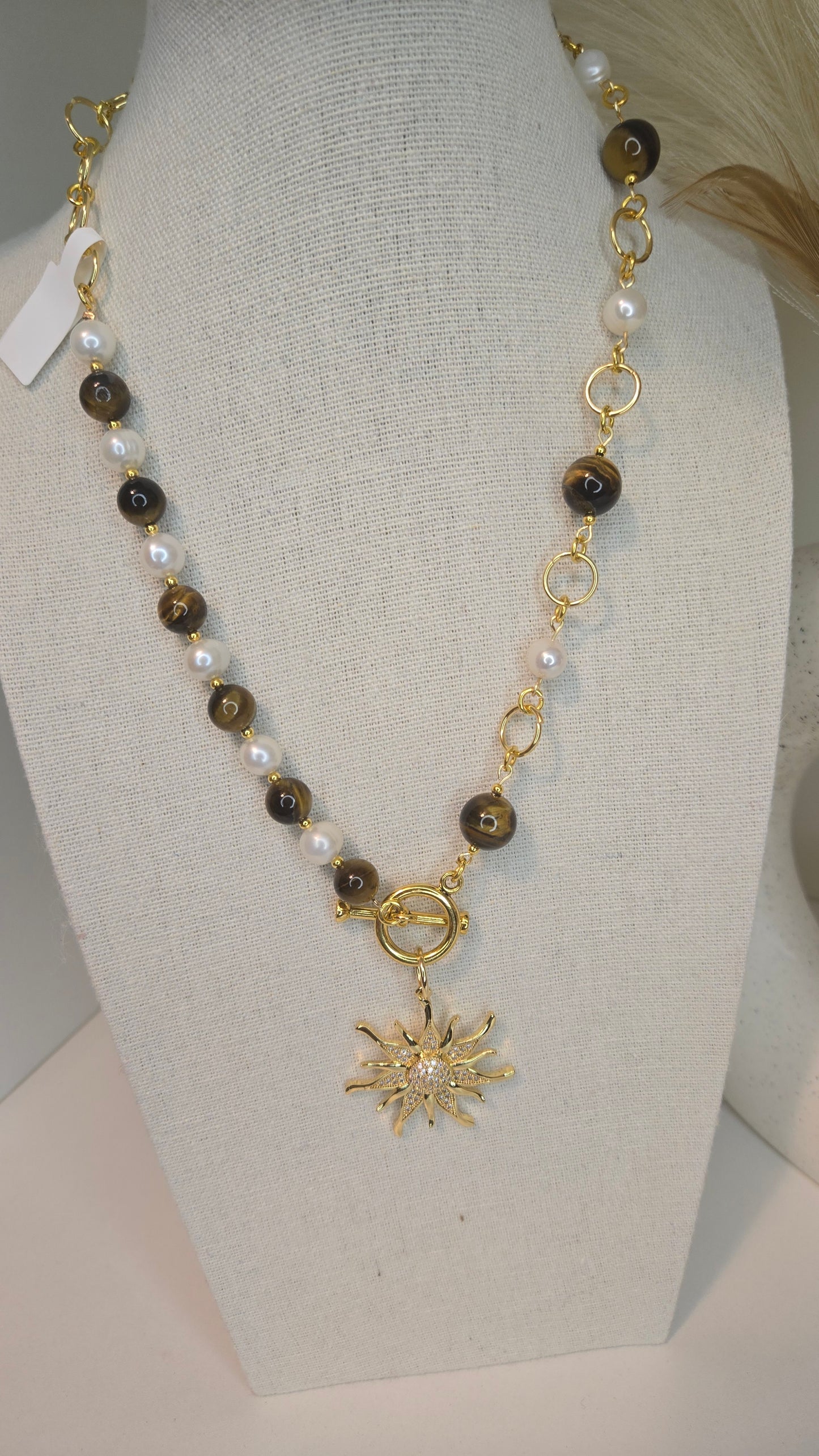 Tiger Eye Sun Necklace