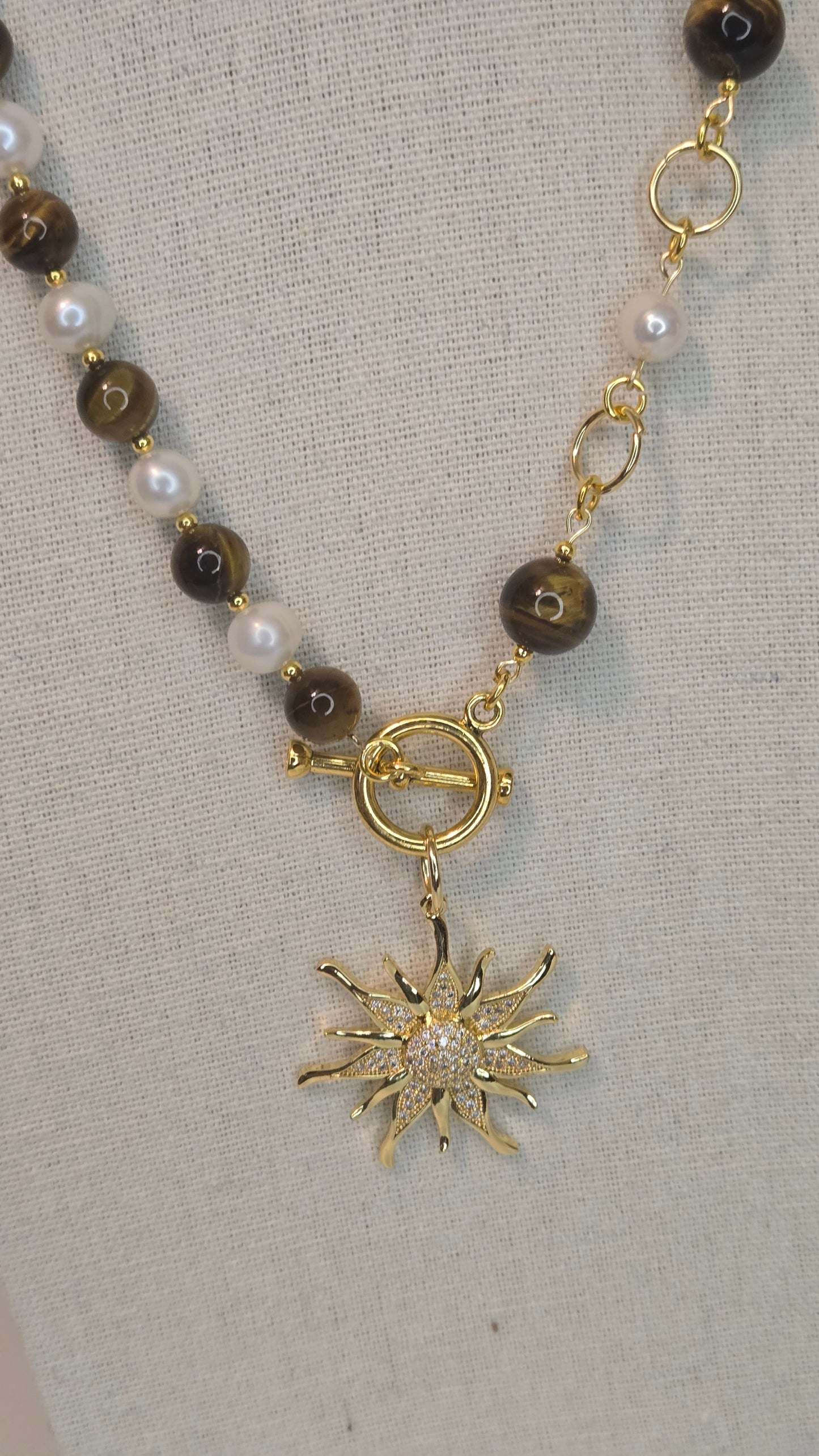 Tiger Eye Sun Necklace