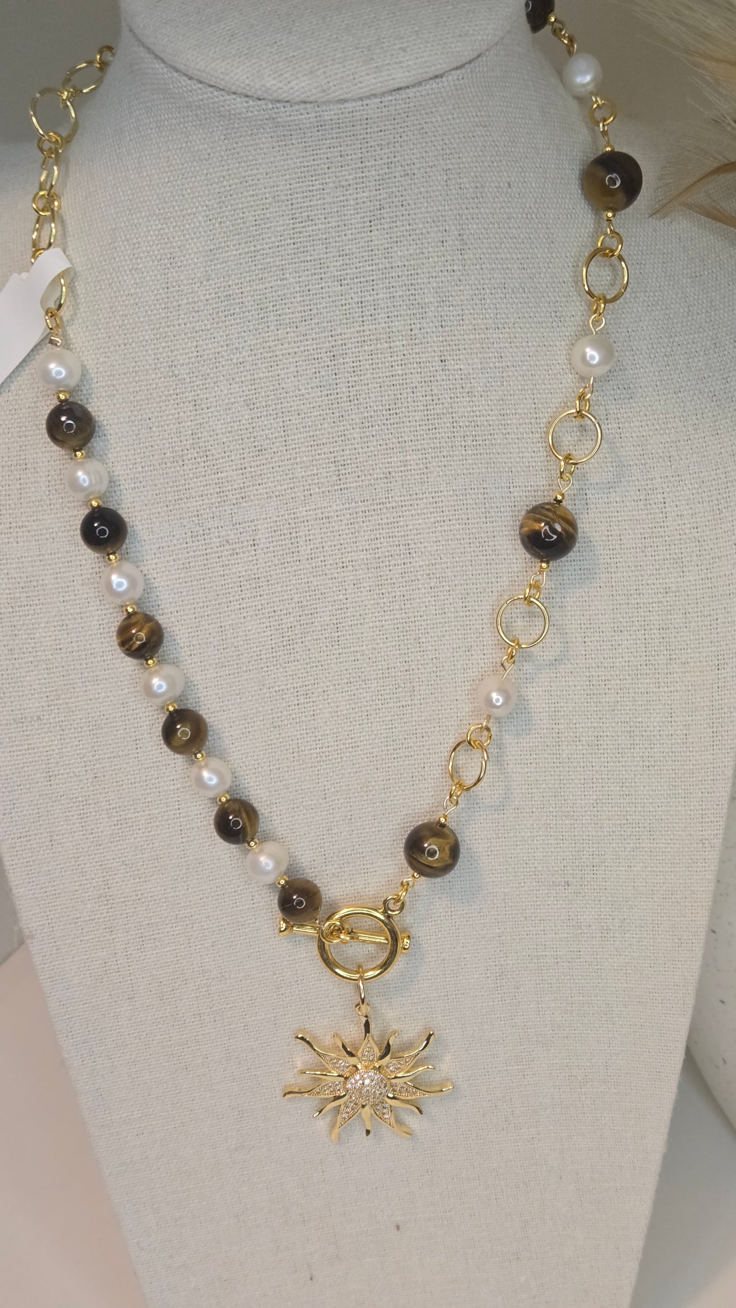 Tiger Eye Sun Necklace