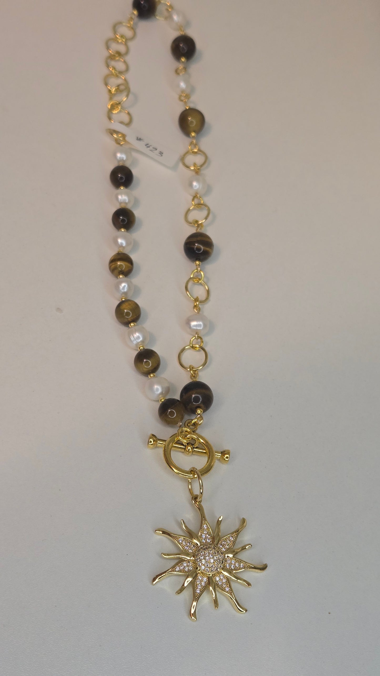 Tiger Eye Sun Necklace