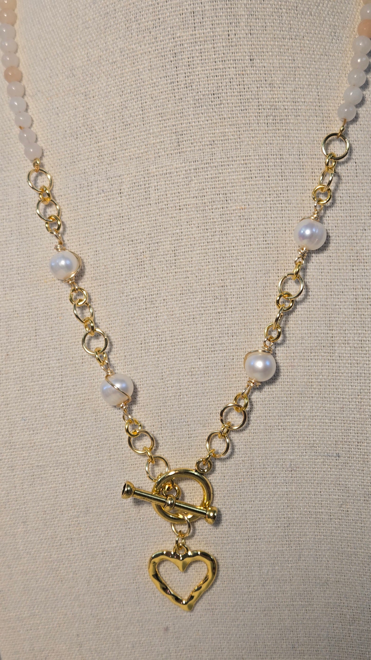 Close-up of Pearl & Opal Necklace - Image 3