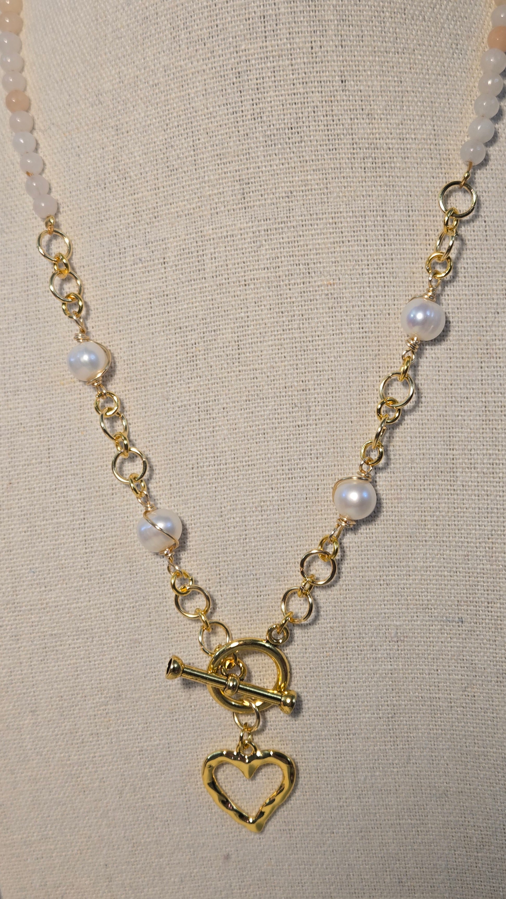 Close-up of Pearl & Opal Necklace - Image 3