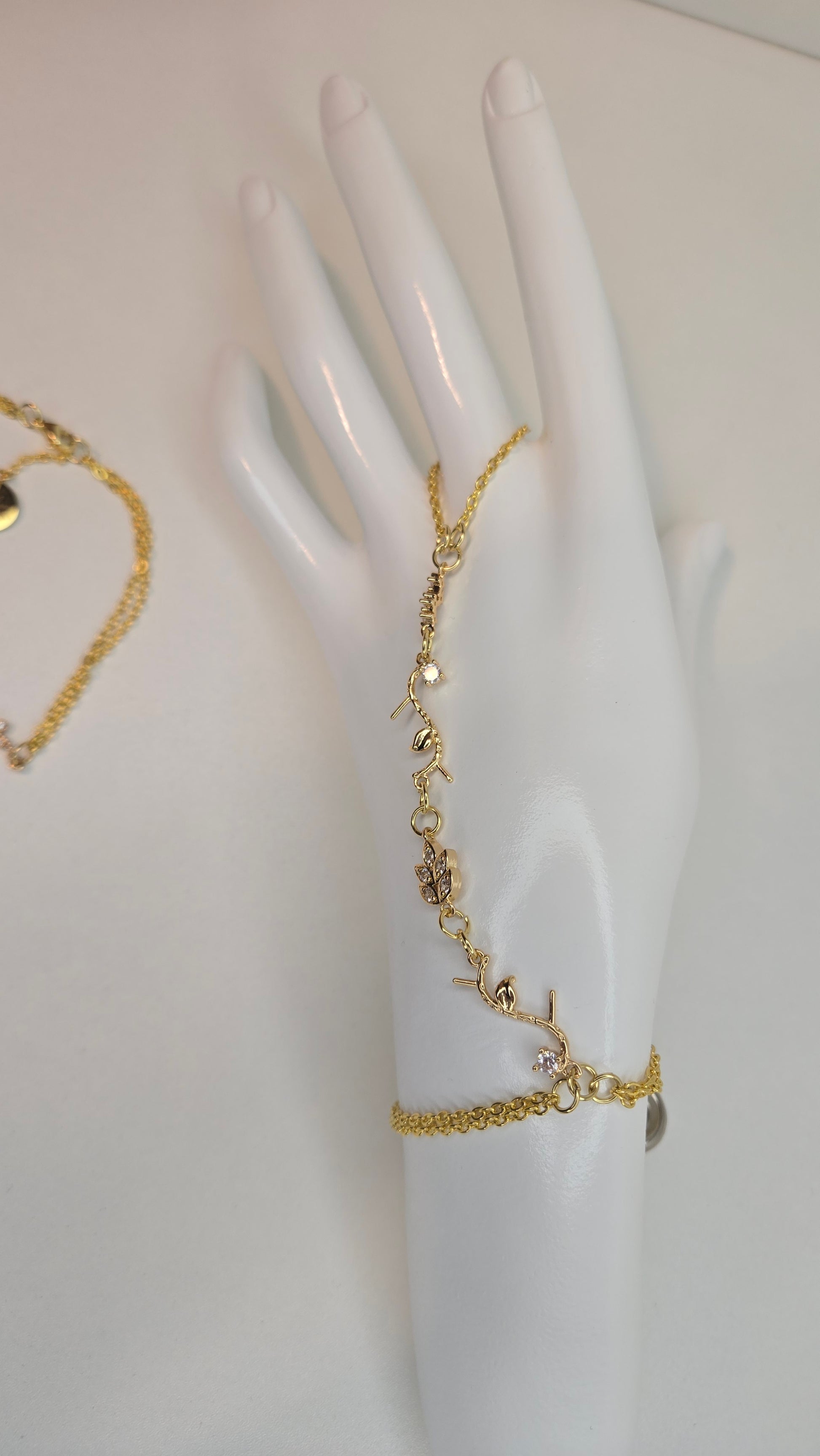 Elegant Hand Chain Bracelet close-up showcasing design details