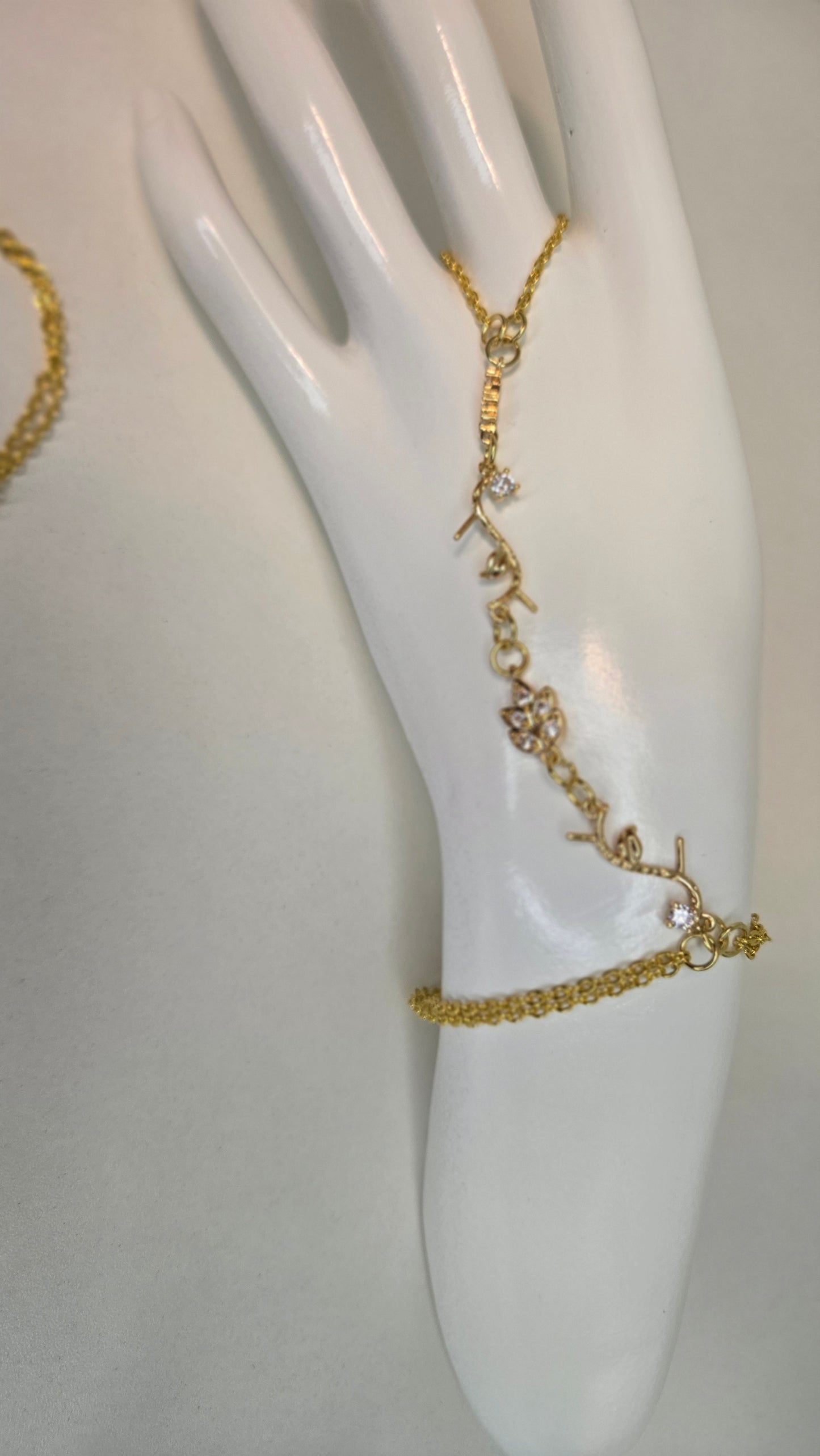 Close-up of the Elegant Hand Chain Bracelet emphasizing its intricate design