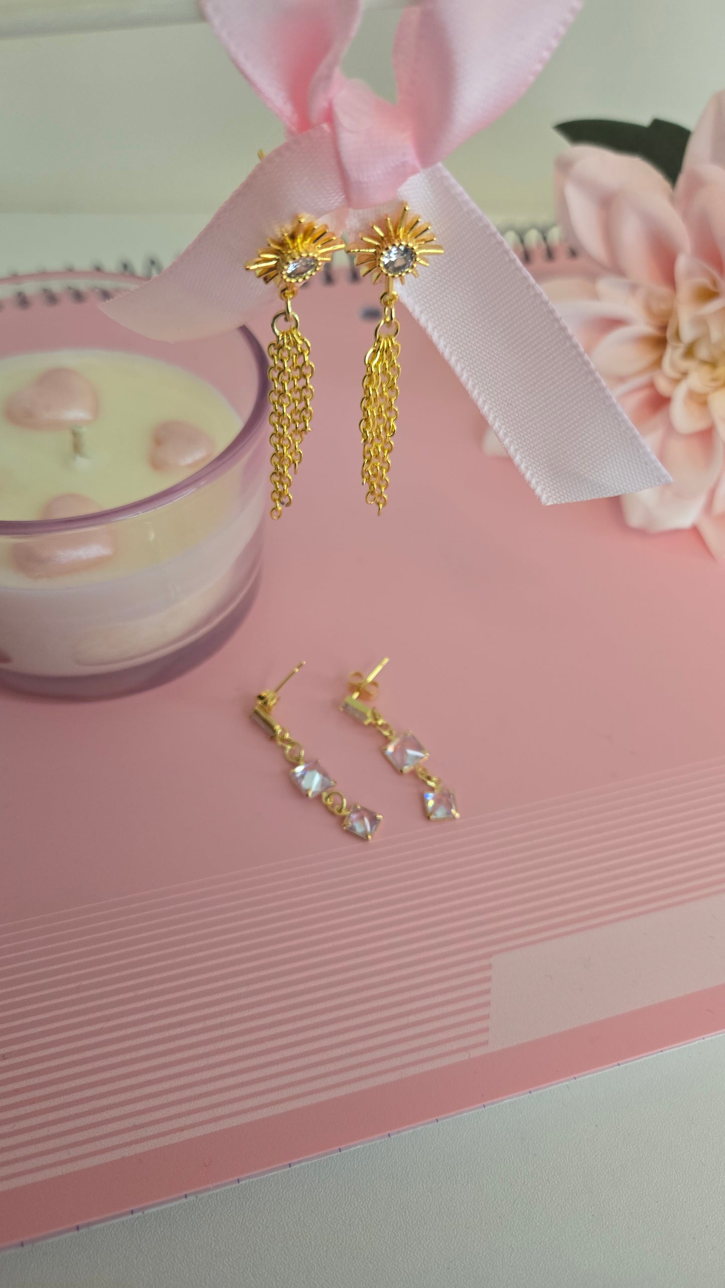 LuluTouch Golden Bloom earrings, showcasing unique artisan quality
