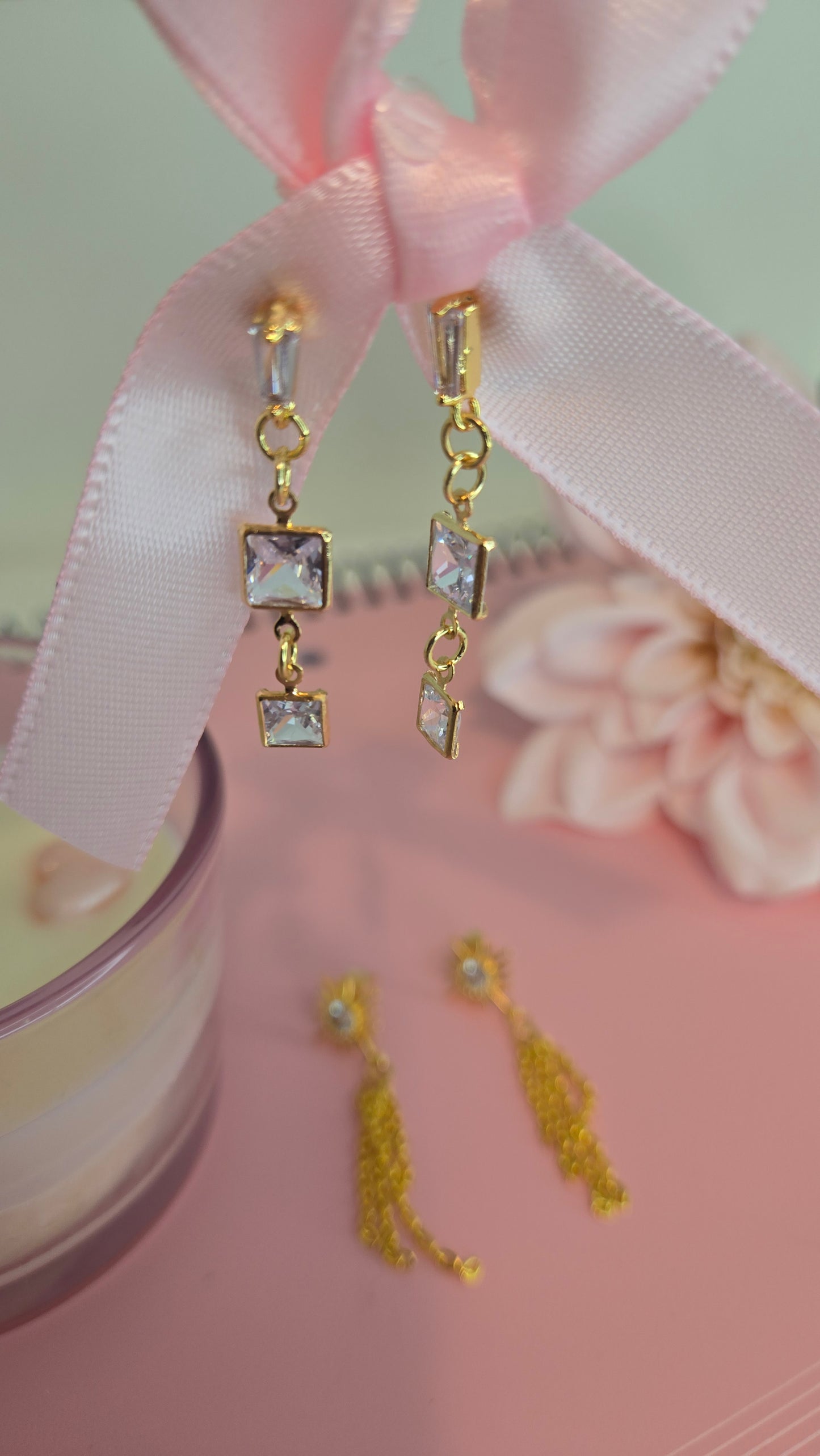 Elegant gold earrings with a subtle feminine touch