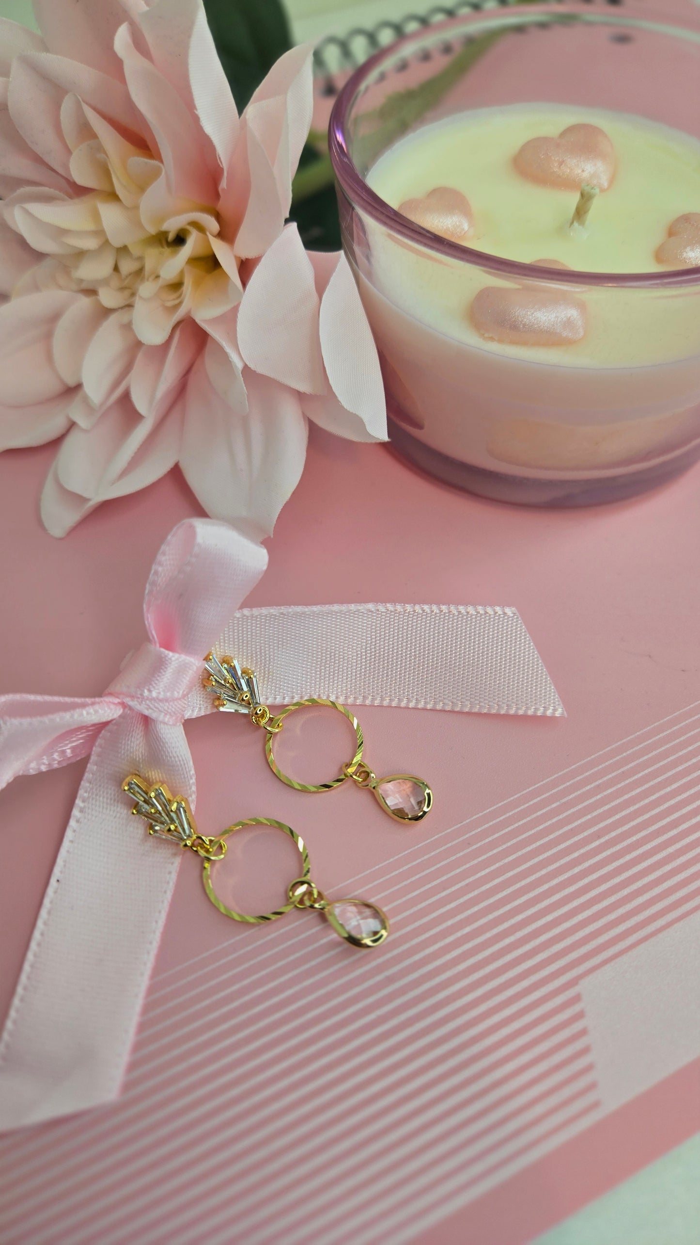 Stacked view of the Golden Bloom Touch Set earrings