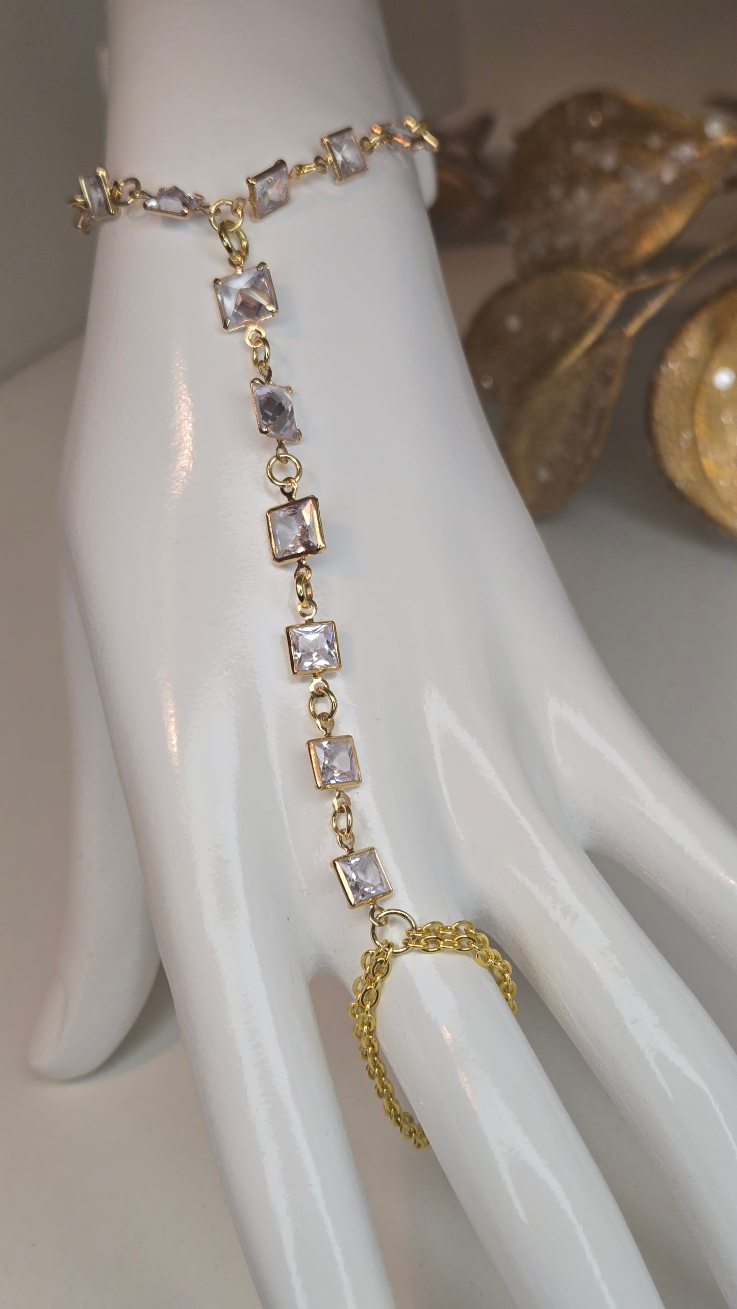 Stylish Royal Hand Chain Bracelet worn by model