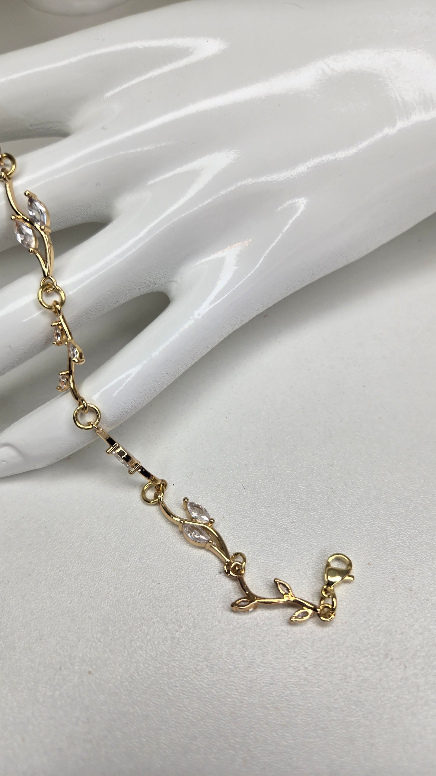 Zircon Branch Bracelet – Gold Plated