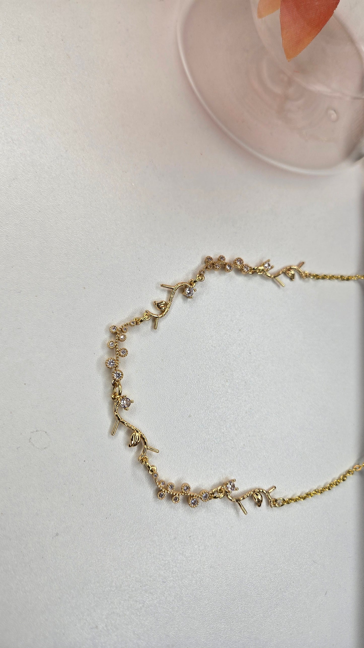 Golden Branch Necklace styled with fashionable attire