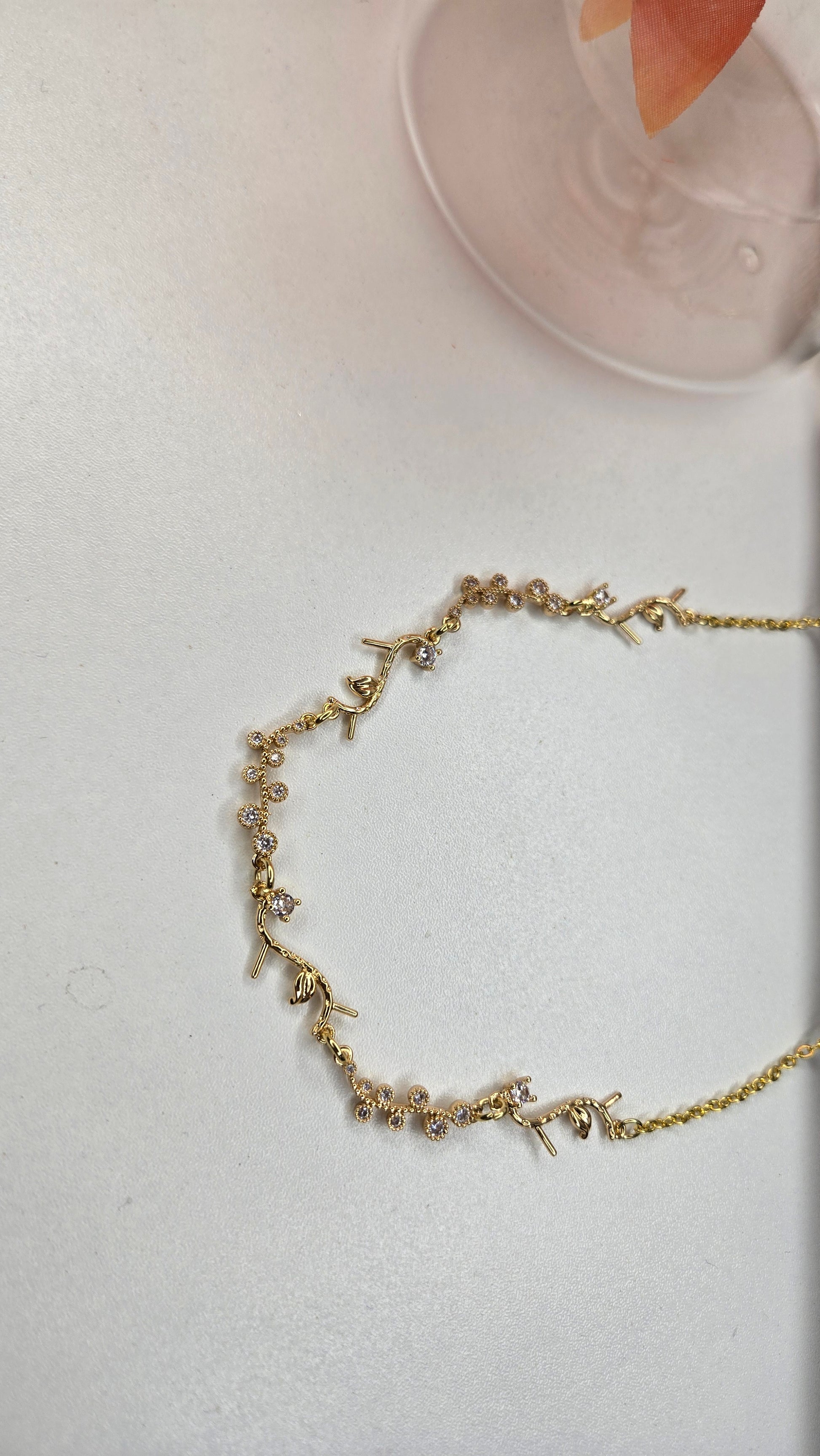 Golden Branch Necklace styled with fashionable attire