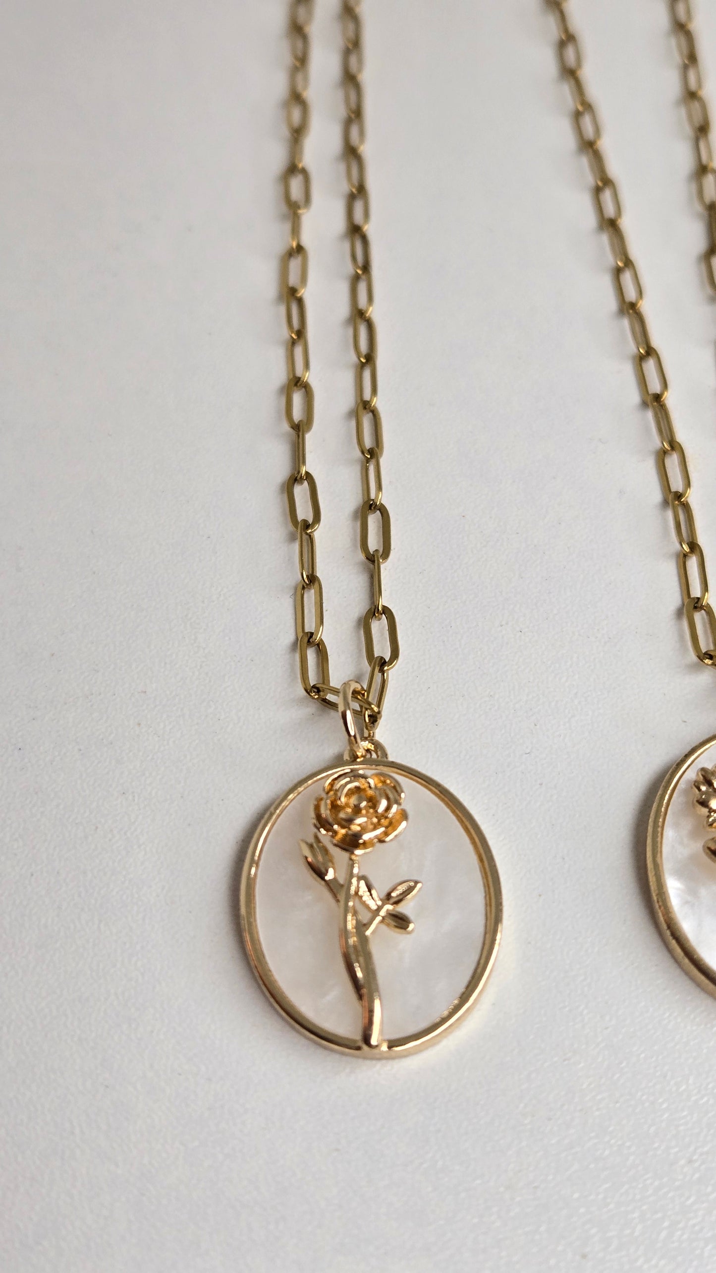 Elegant birth flower necklace for January