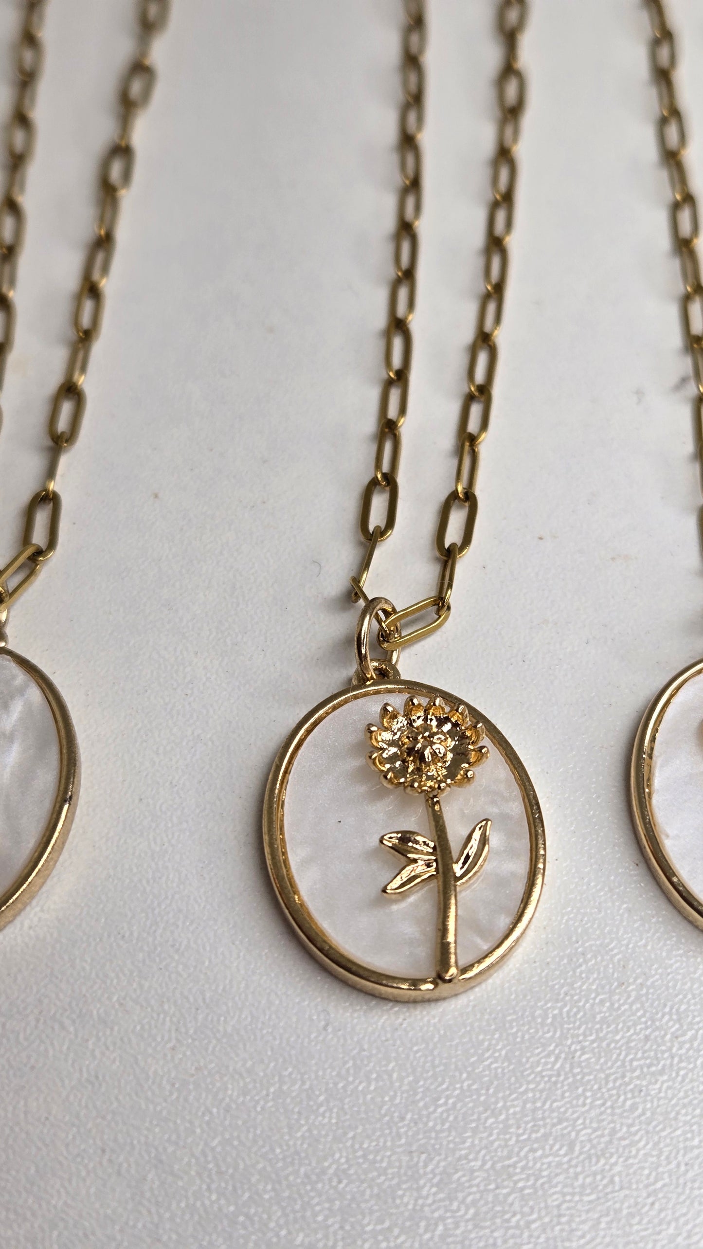 Stylish birth flower necklace for March