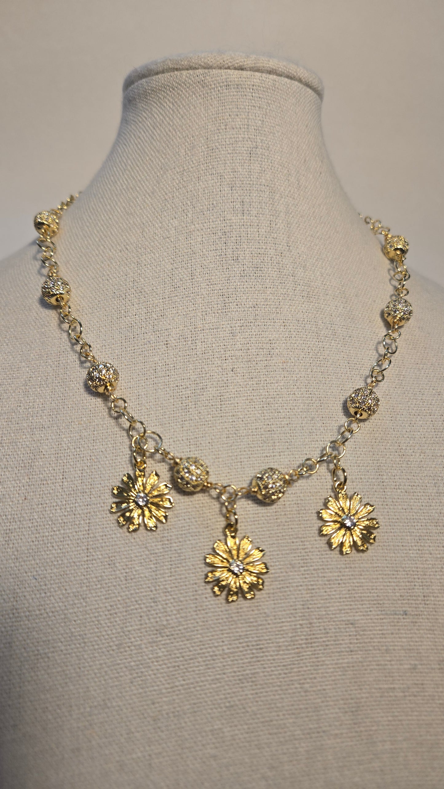 Close-up of zircon stones on Bloom Radiance Necklace