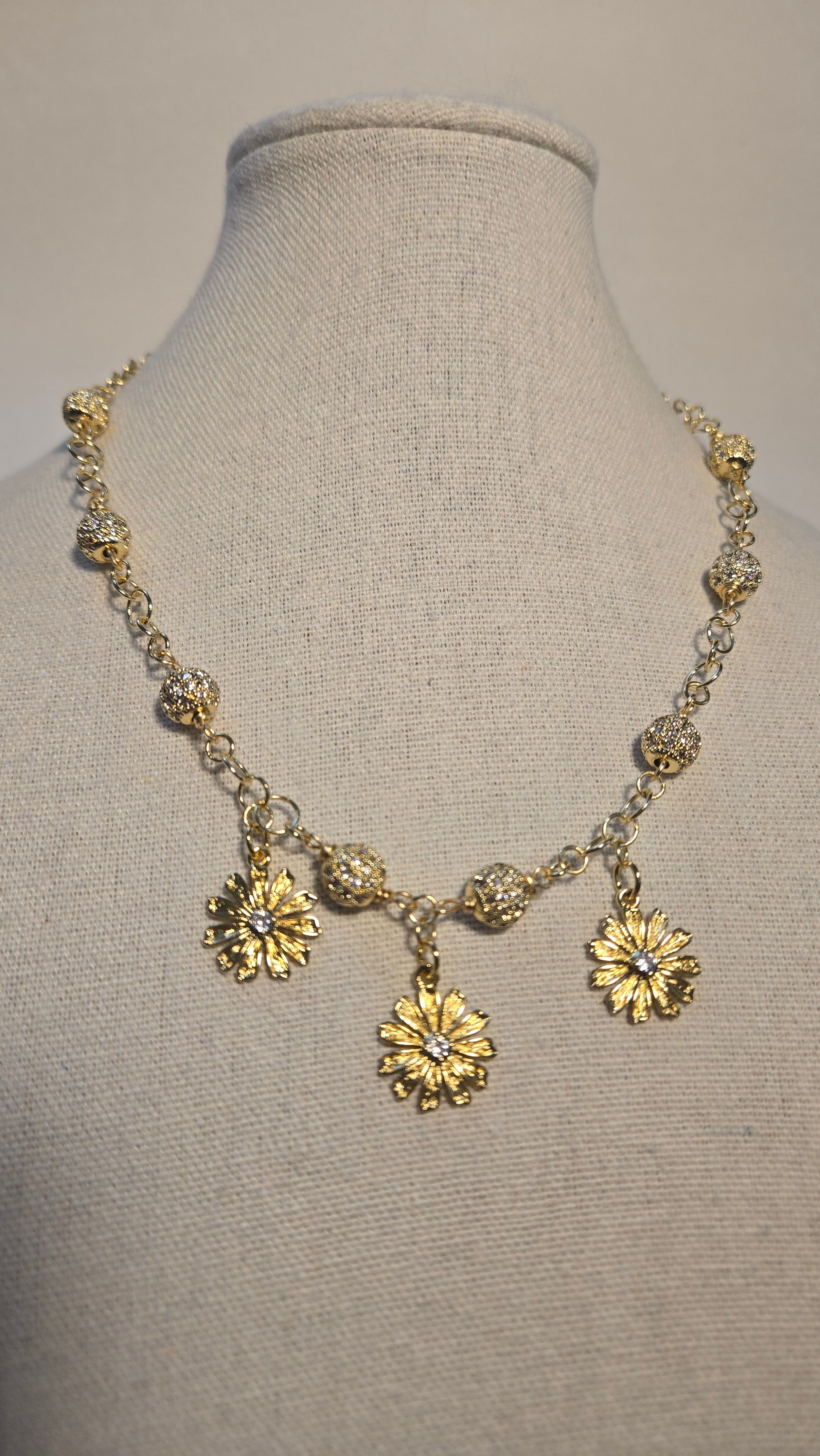 Close-up of zircon stones on Bloom Radiance Necklace