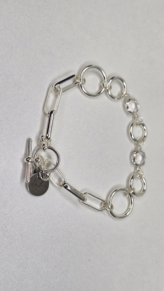 Silver Crystal Link Bracelet