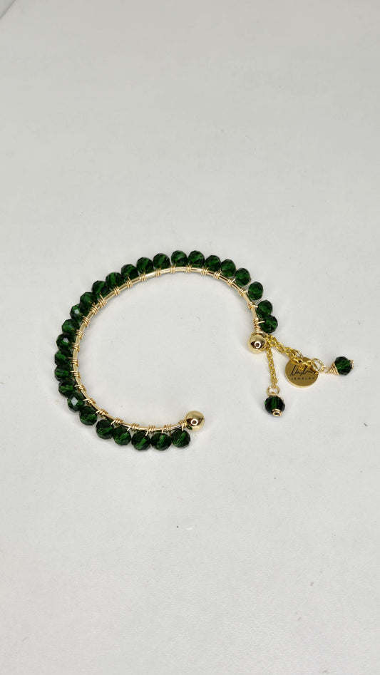 Emerald Glow Cuff&Emerald Luxe Bracelet