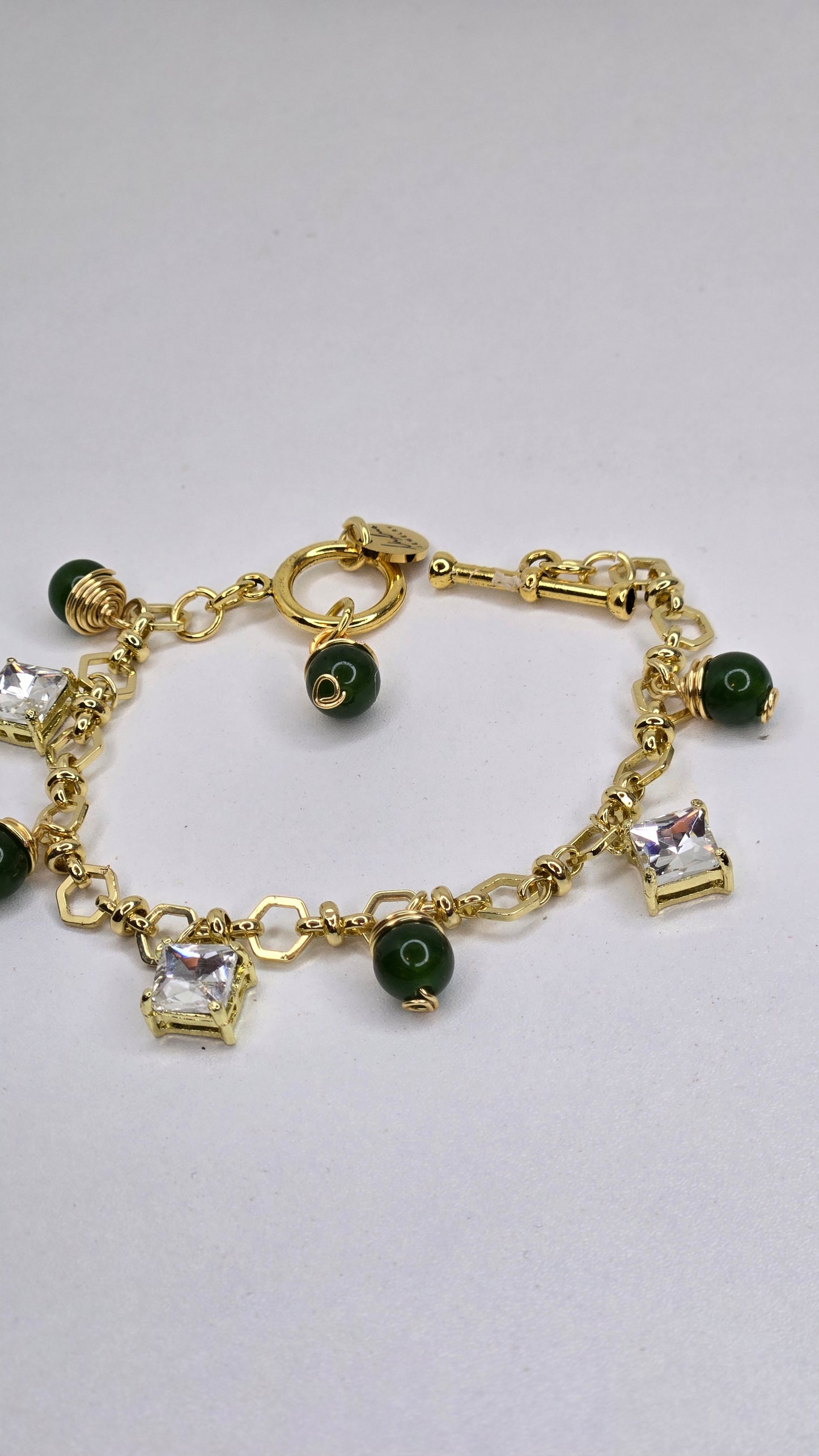 Emerald Crystal Charm Bracelet