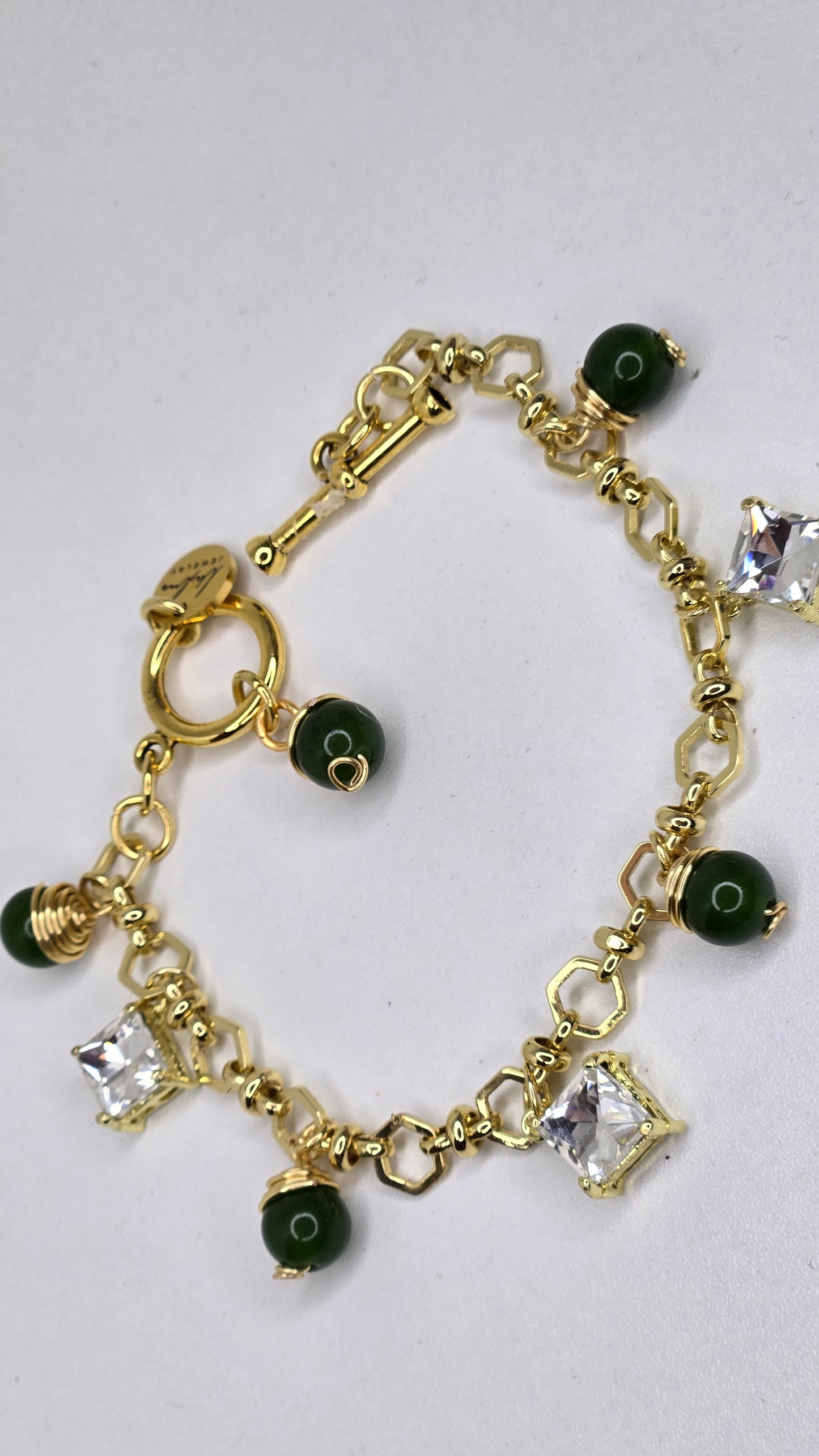 Emerald Crystal Charm Bracelet