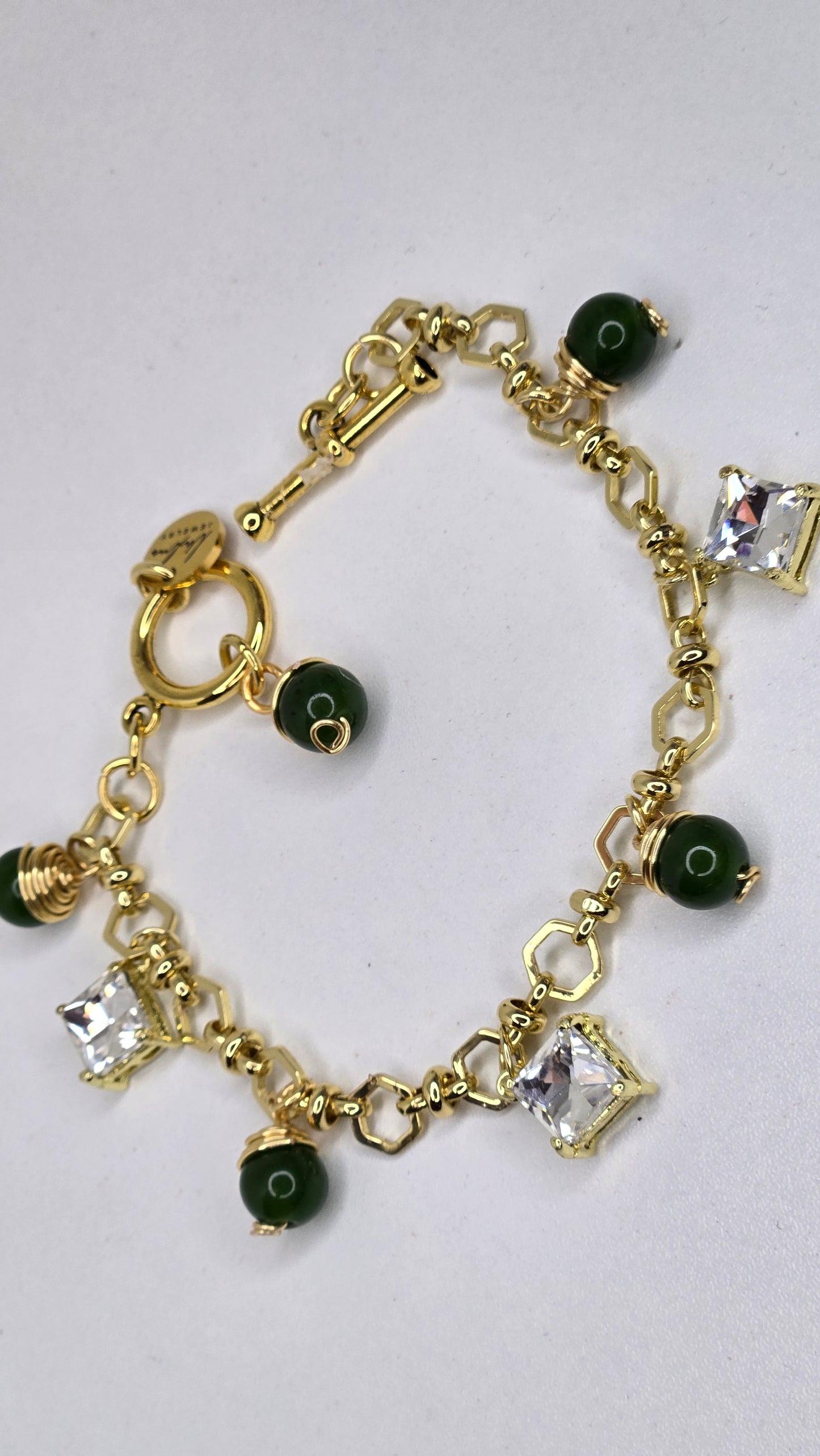 Emerald Crystal Charm Bracelet