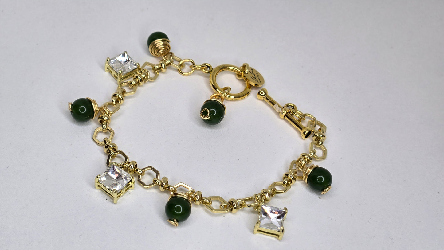 Emerald Crystal Charm Bracelet