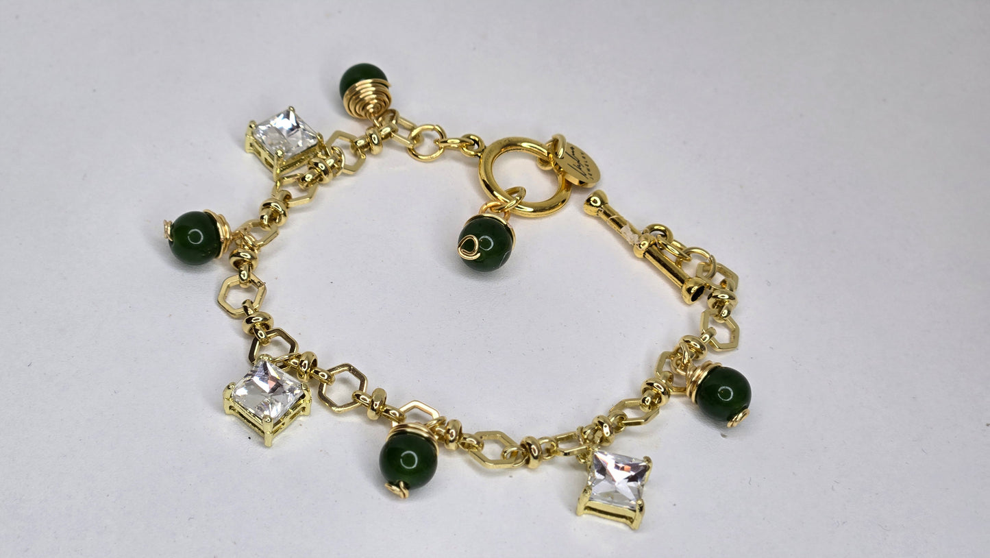 Emerald Crystal Charm Bracelet