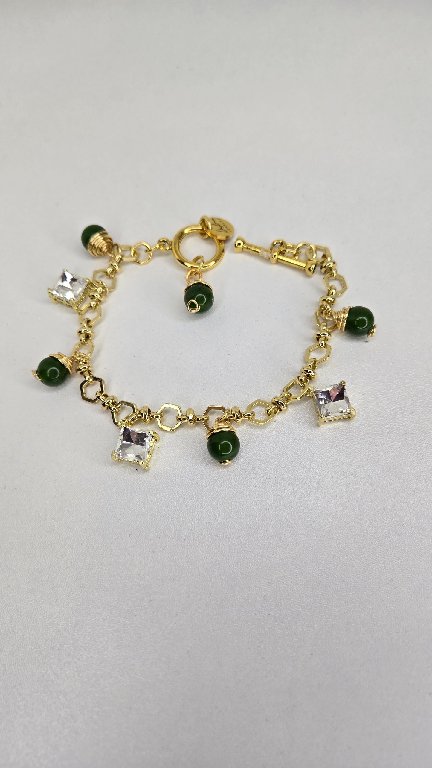 Emerald Crystal Charm Bracelet