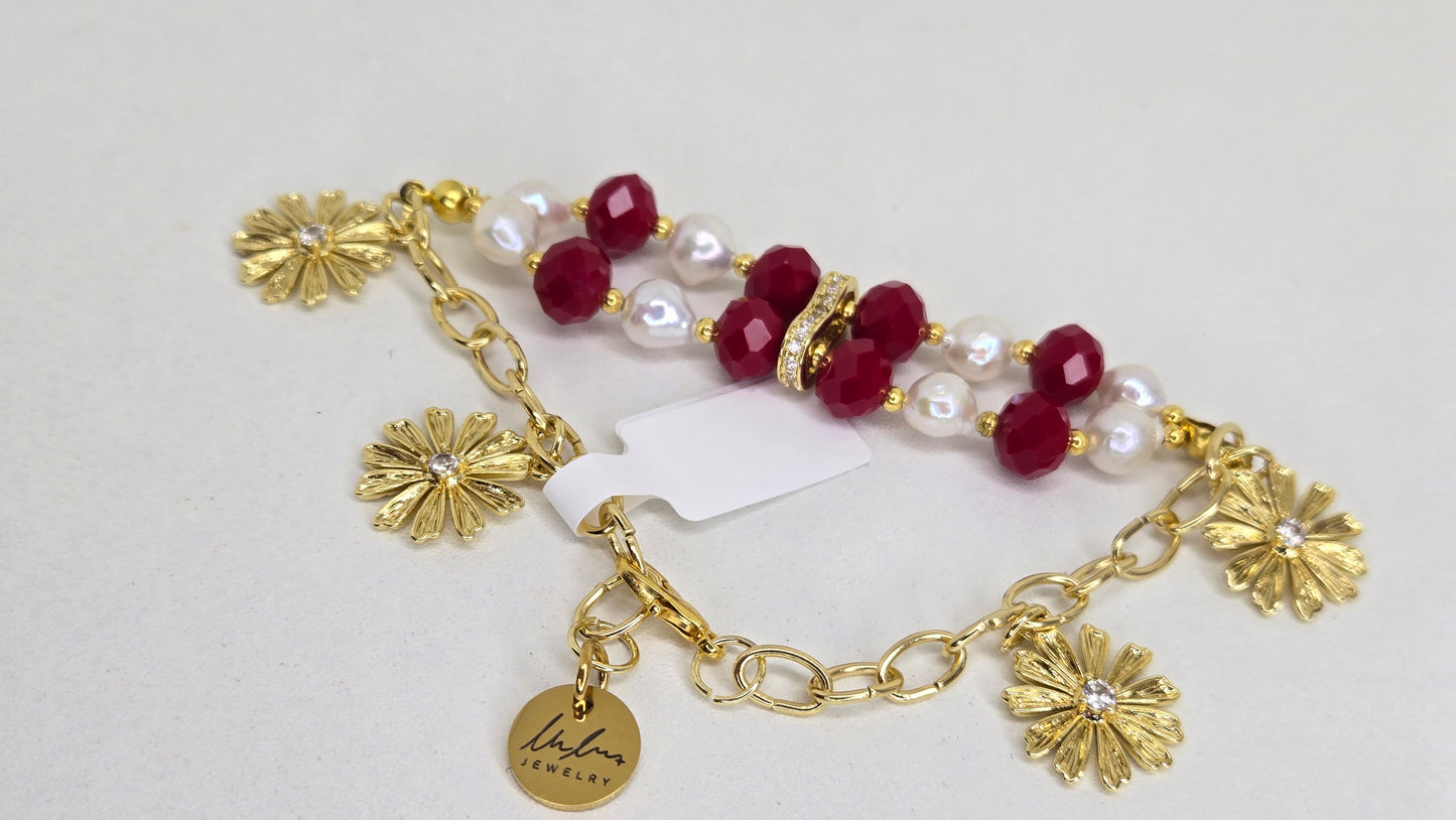Scarlet Pearl Bracelet