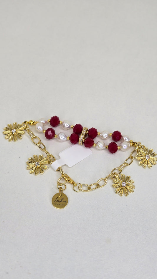 Scarlet Pearl Bracelet
