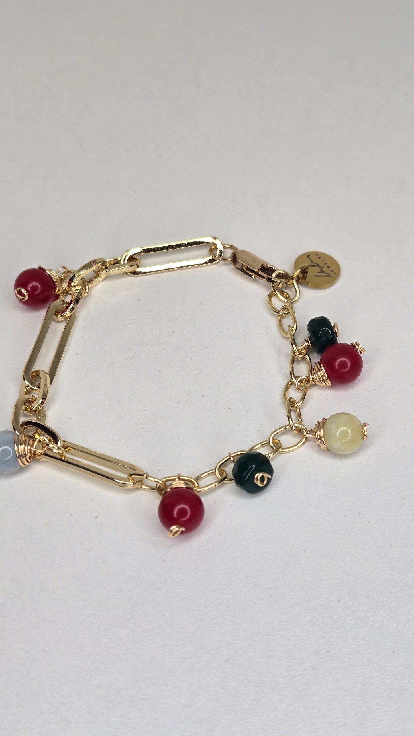 Multigemstone Charm Bracelet