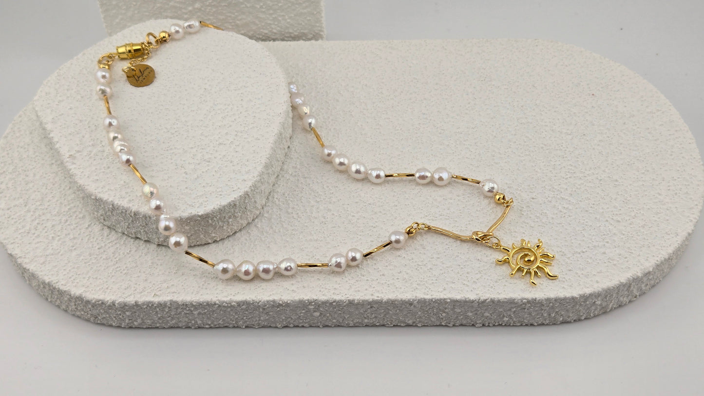 Pearl Sun Necklace