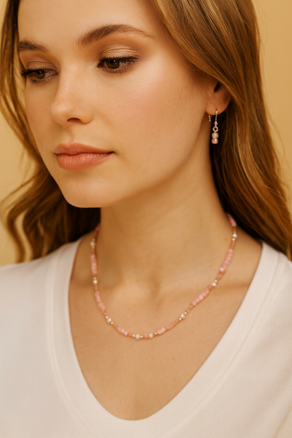 Blush Shell Pearl Necklace with luminous blush shell pearls, view 2