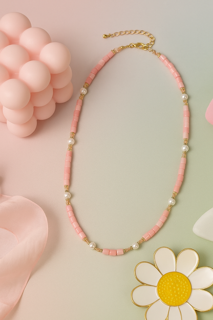 Blush Shell Pearl Necklace with luminous blush shell pearls