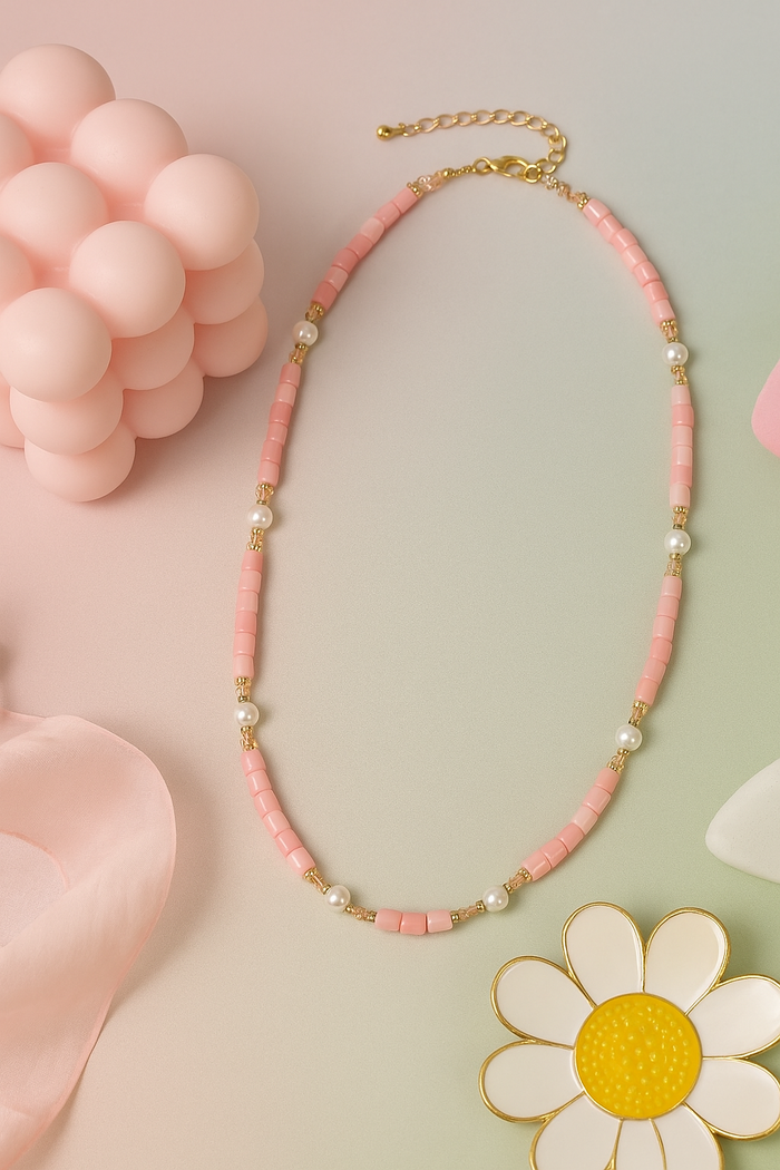 Blush Shell Pearl Necklace with luminous blush shell pearls